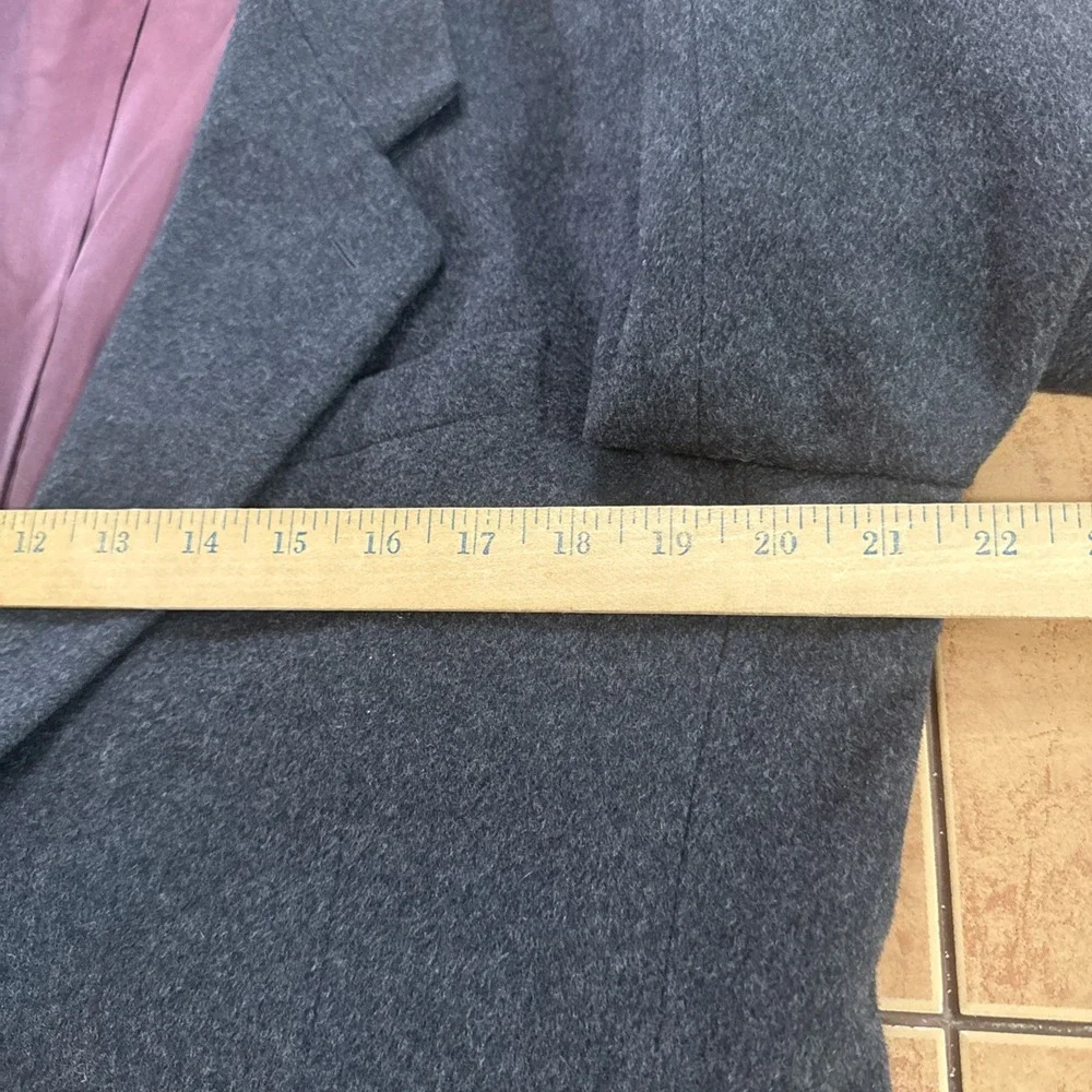 Vintage Christian Aujard Paris-New York Gray Blazer Cashmere Blend Sz 40R Jacket